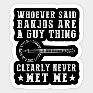 Banjo Babe - Defying Stereotypes with a Funny Twist! Sticker